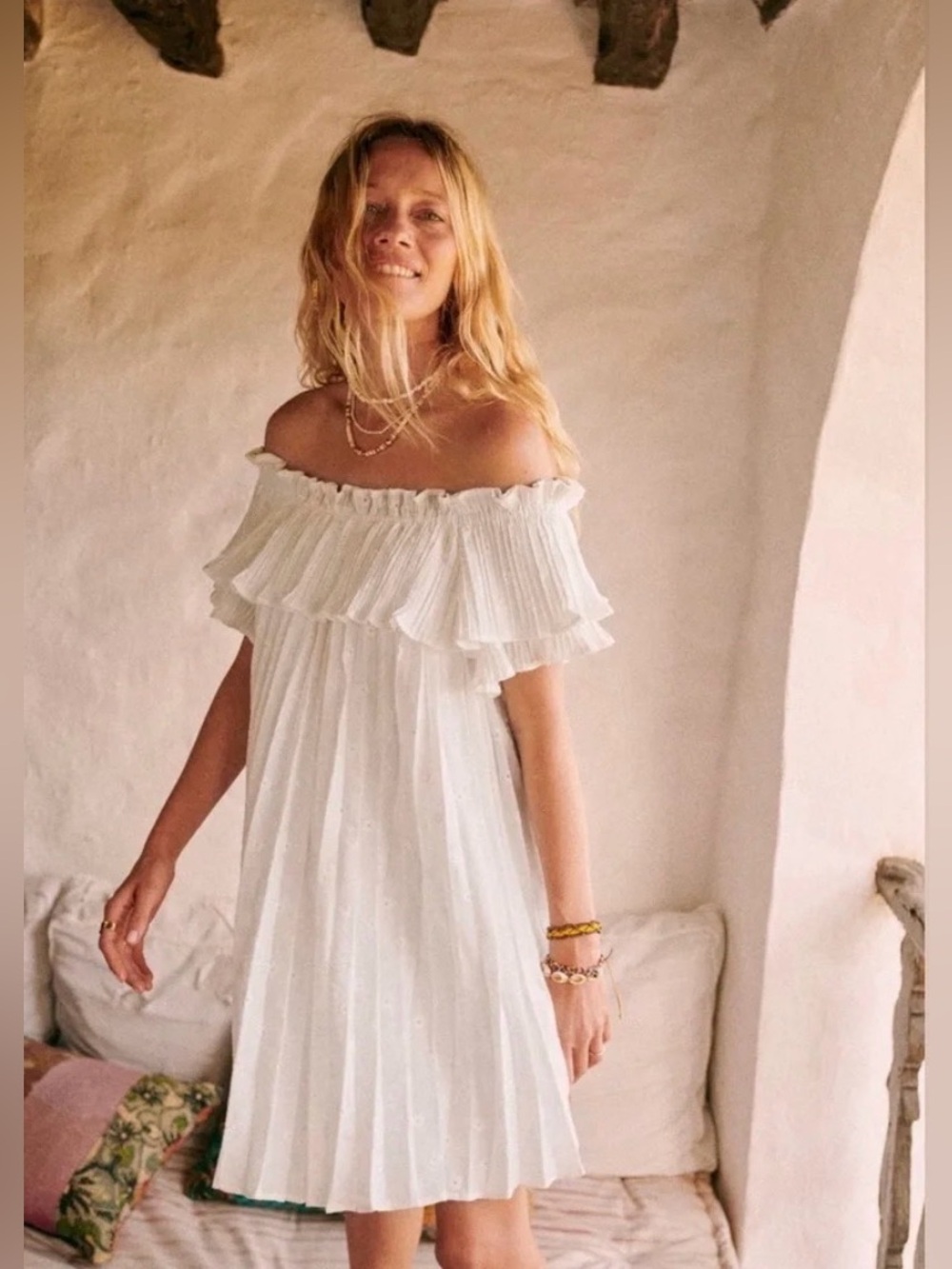 NWT Sezane Robe Gloria in ecru